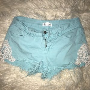 Others Follow Turquoise Denim Shorts